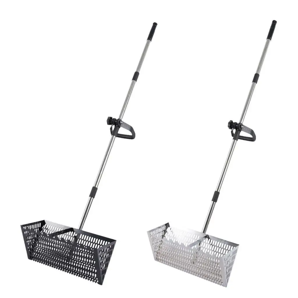 Sand Sift Rake Sand Sifter Carbon Steel Ergonomic Beach Mesh Spade Long Handle Sharp Tooth Sifter for Camping Outside