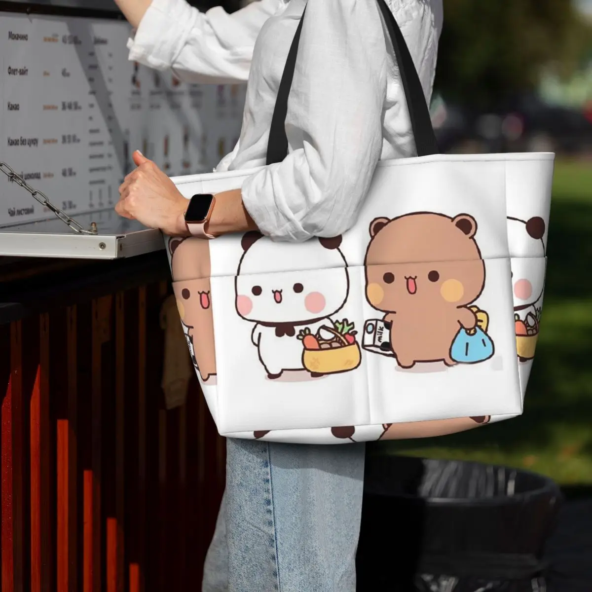 

Cute Bubu And Dudu Beach Tote Bag Sport Gym Yoga Duffle Large Tote Bag Women Travel Bag Fitness bag