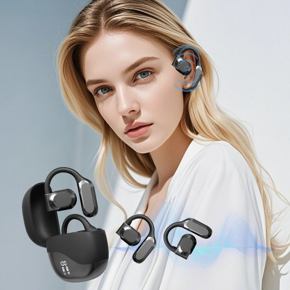 Intelligent Translator Earbuds Bluetooth 5.4 Noise Cancelling Real Time AI Translator Earbuds Ear Hook Two-Way Voice Translator