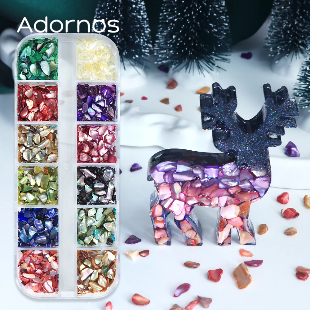 

Colorful Abalone Seashell Stones Glitter Epoxy Resin Filling Accessories Irregular Aurora Seashell Resin Fillers Keychain Making