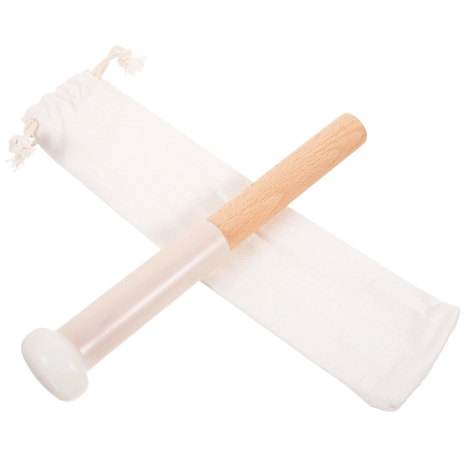 

Portable Singing Mallet Wood Handle Rubber Tip Durable Lightweight Spiritual Striker For Yoga Studio Crystal Play Nonslip Design