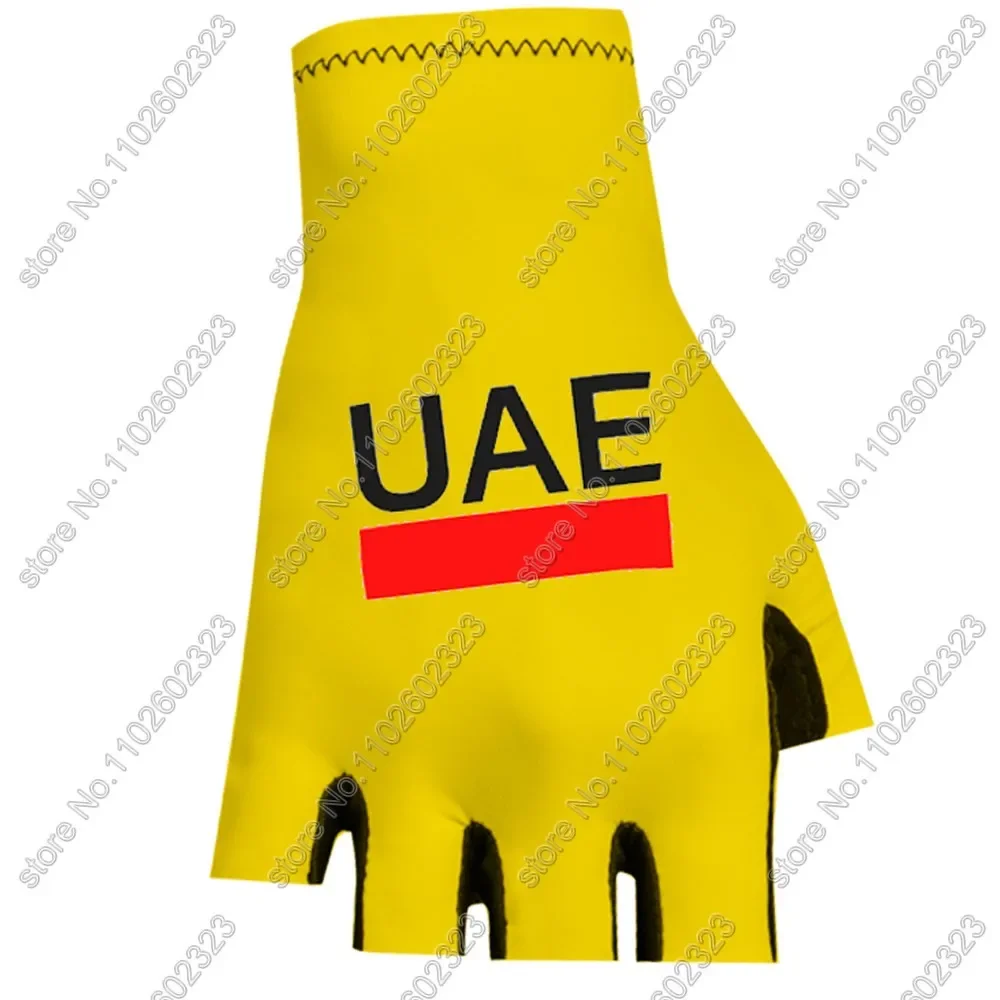 AliExpress NONE UAE Yellow Cycling Gloves 2024 France Tour TDF Bike Bicycle Half Finger Glove Size M-XL Gant Cyclisme