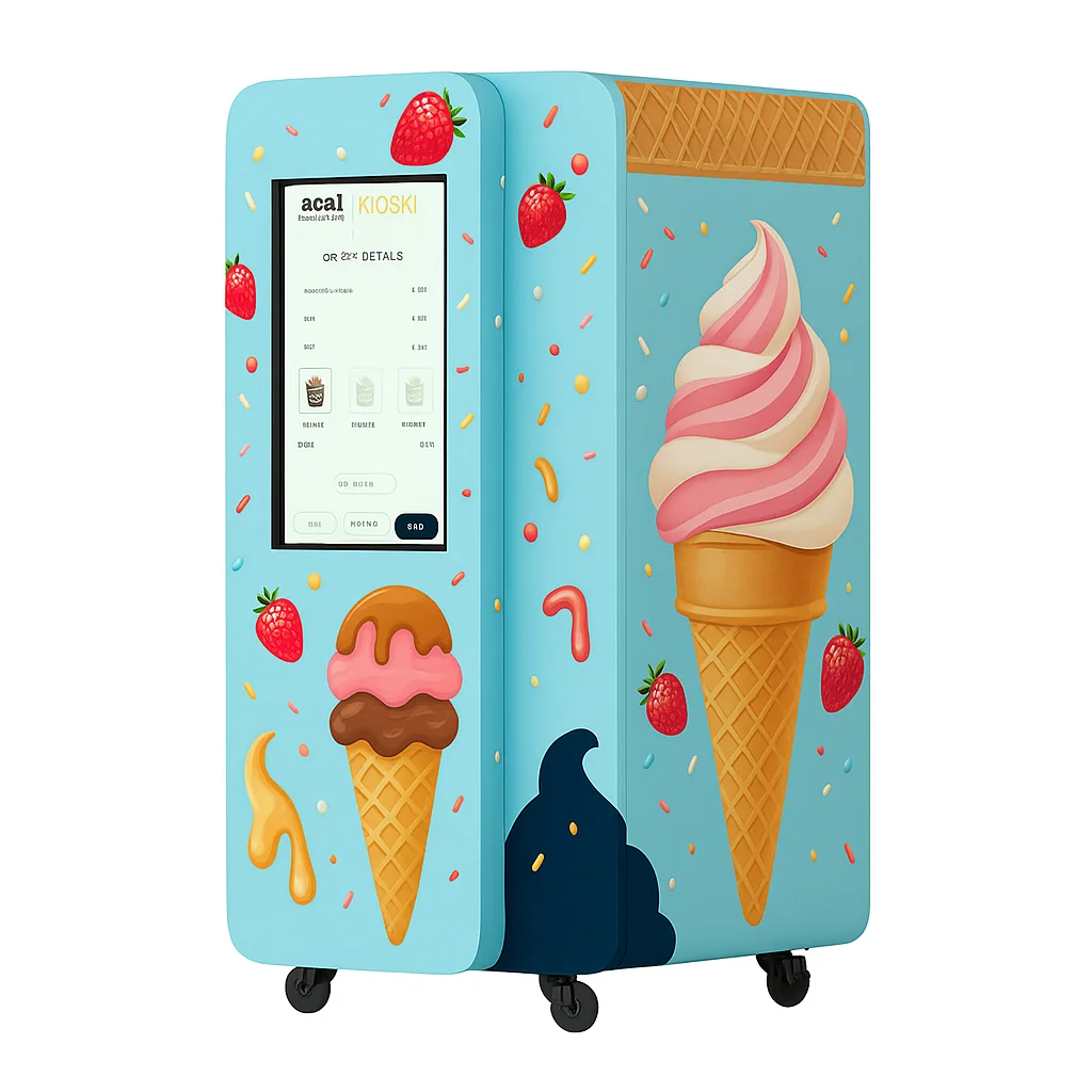 IoT Ice Cream Vending Machine Remote Monitoring Automatic Alert Soft Serve Dispenser Self Service Smart Payment Soft Serve