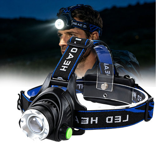 Rechargeable Powerful LED Headlamp with Zoomable Headlight - Outdoor Waterproof High Lumen Work Head Light use 18650 battery - View 1 Rechargeable Powerful LED Headlamp with Zoomable Headlight - Outdoor Waterproof High Lumen Work Head Light use 18650 battery - View 1