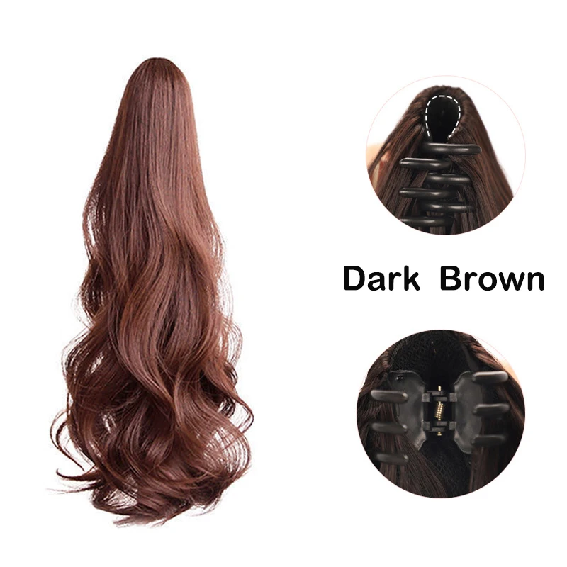 50cm Synthetic Long Clury Claw Clip On Ponytail Hair Extensions Heat Resistant Pony Tail Hair piece