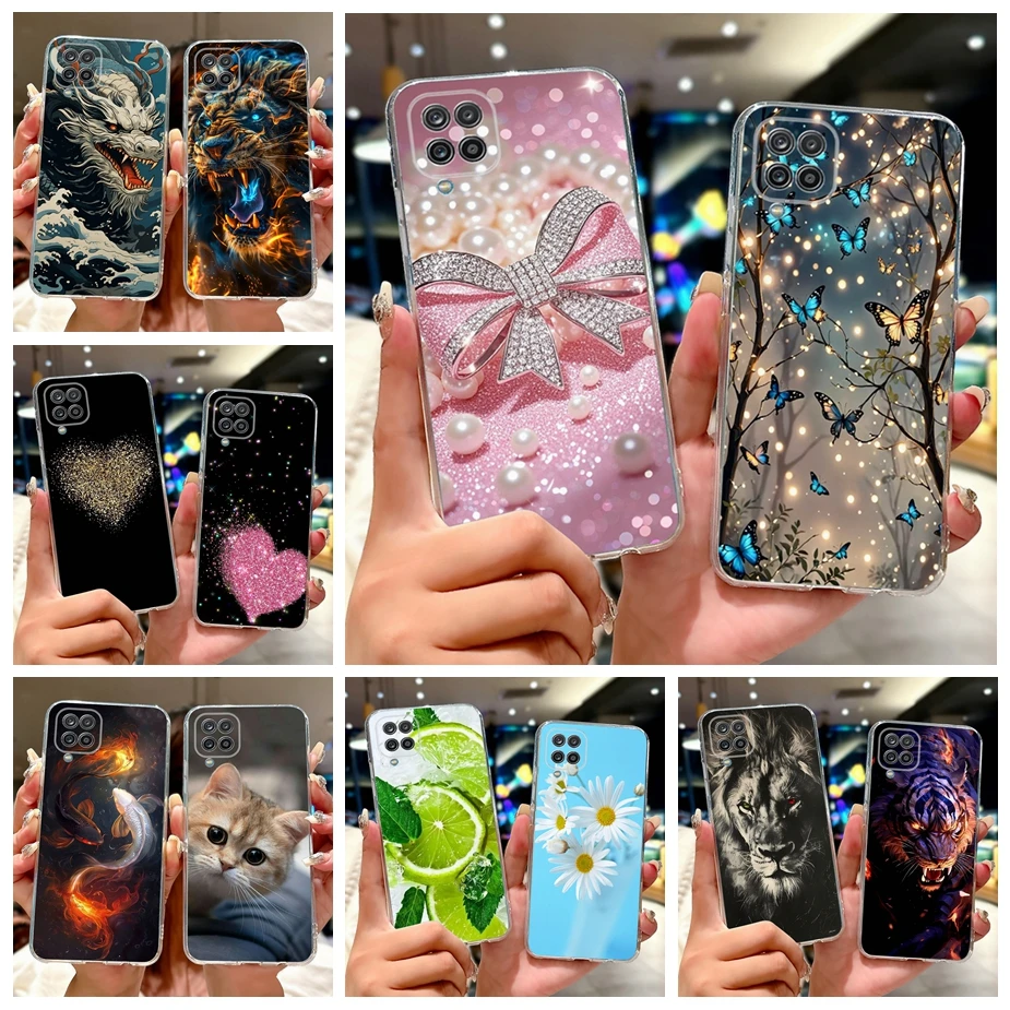 Para Samsung Galaxy A12 funda M12 F12 funda pintada de lujo a la moda funda de teléfono delgada suave para Samsung A12 F12 M 12 Galaxy M12 Fundas