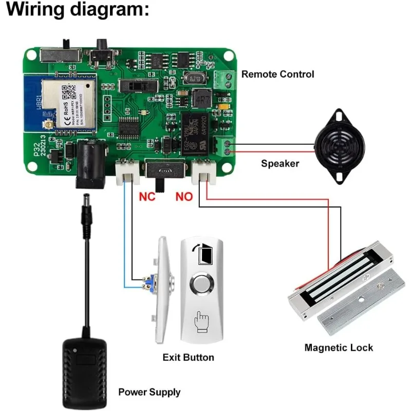 Smart Phone APP Unlocking Access Control System Kit, with Remote Controllers / 280KG(600lbs) Magnetic Lock/Power Adapter,