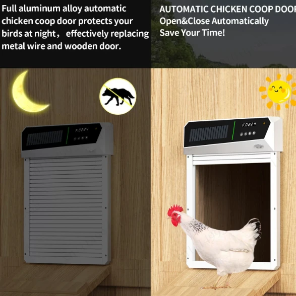 Intelligent light sensing automatic chicken coop door, rolling shutter door, solar automatic energy storage