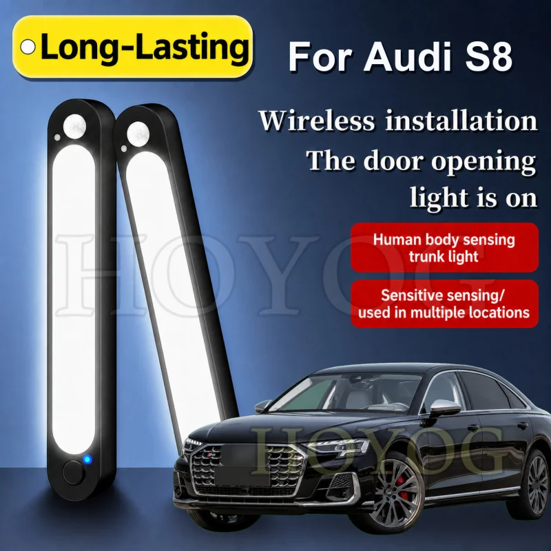 For Audi S8 1996-2026 Car Boot Light LED Lamp Motion Sensor Wireless Easy Install Trunk Cargo Light Sedan Interior Cabin