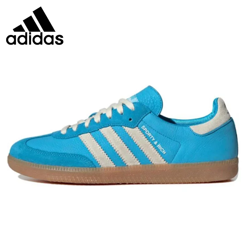 Удобные низкие Туфли для скейтборда Adidas Originals Samba для мужчин и женщин унисекс модные легкие синие