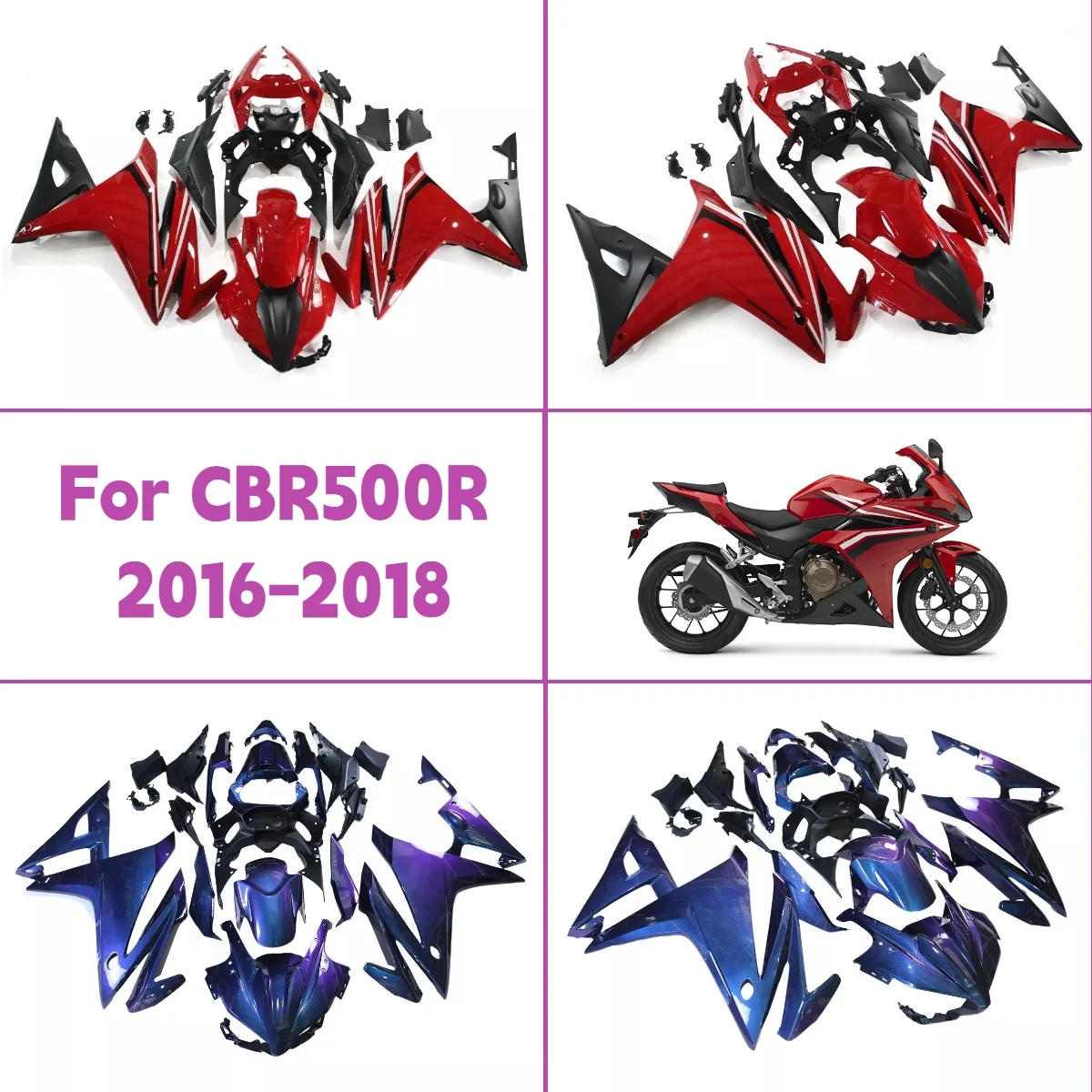 

For 2016 2017 2018 Honda CBR 500R Fairing Panel Kit Injection Molded Hot Style 16 17 18 CBR500R Motorcycle Fairings Set
