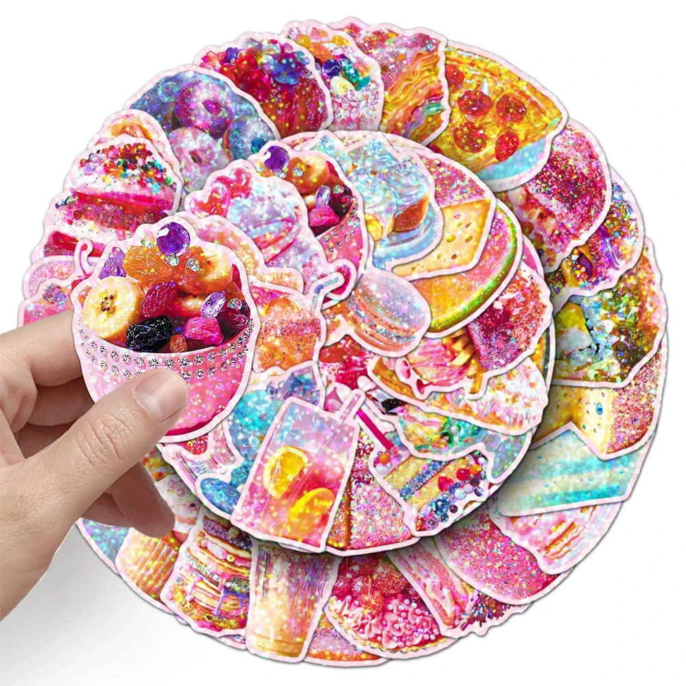 10/30/50 Uds. De pegatinas estéticas Kawaii de comida bonita, estilo Ins, postre, pastel, pan, calcomanías de dibujos animados, botella de agua, equipaje, pegatina para teléfono