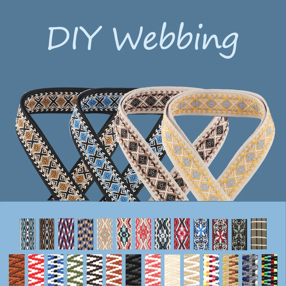 

50mm 1/2/5yards Jacquard Webbing Exquisite Embroidery Precision Weaving Ethnic Guitar Replacement Strap Sewing DIY Accessories