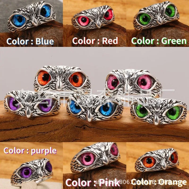 Coupons & discounts Vintage Owl Ring for Men Charm Women Cute Animals Owl Youth Gothic Rings Fashion Jewelry Accessories Gifts