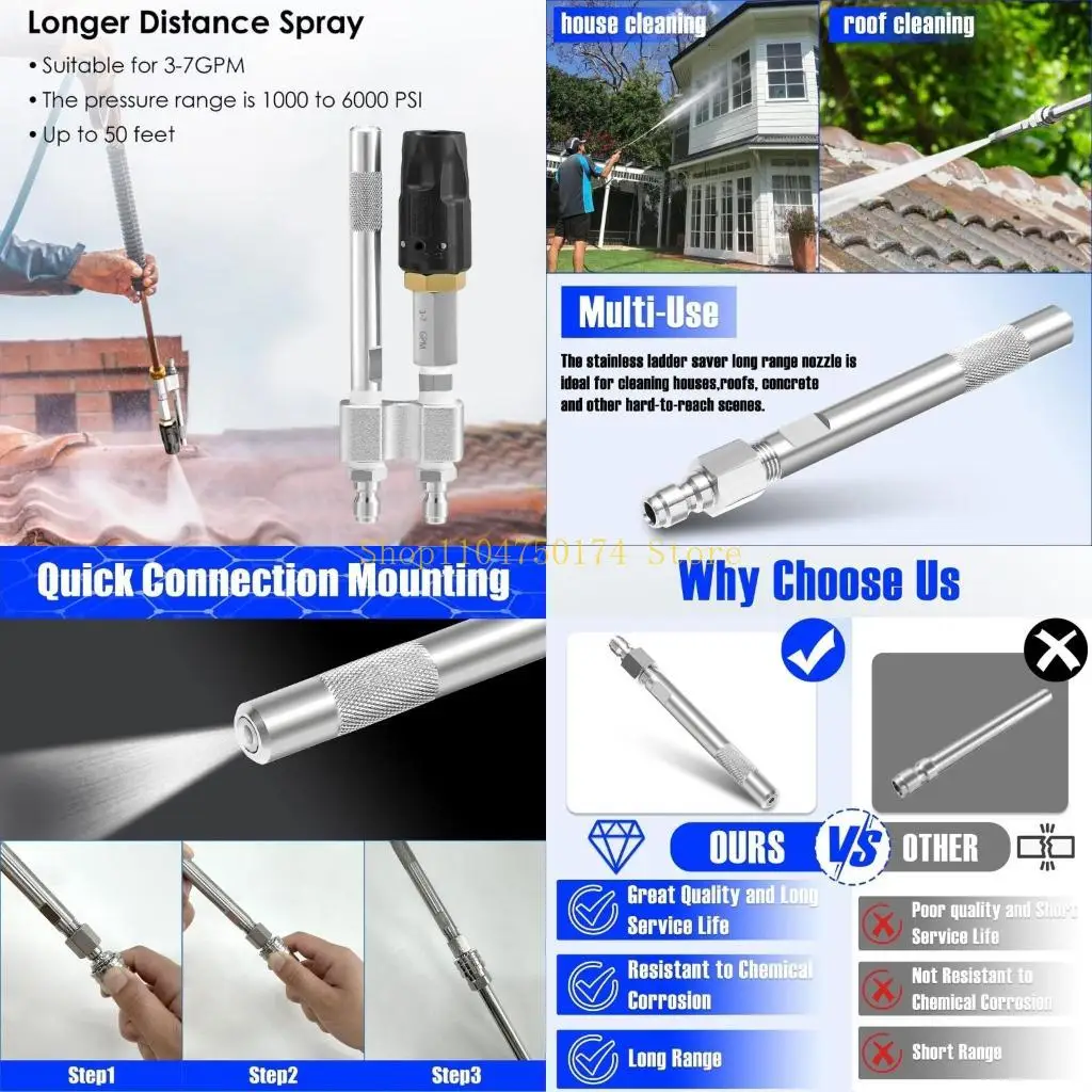 

2 In 1 Adjustable Pressure Nozzle For Soft Washing Roofs Walls And Roof Cleaning top sale