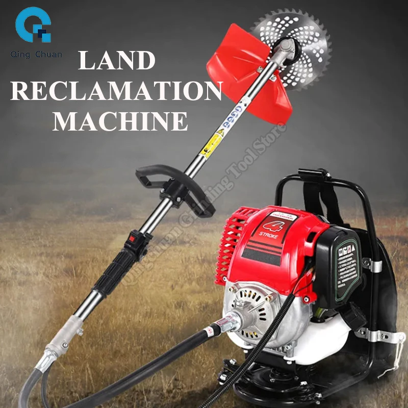 Backpack Type Weeding Rotary Tiller Four Stroke Gasoline Hoe Soil Loosening Machine Lightweight Portable Small Weeding Machine