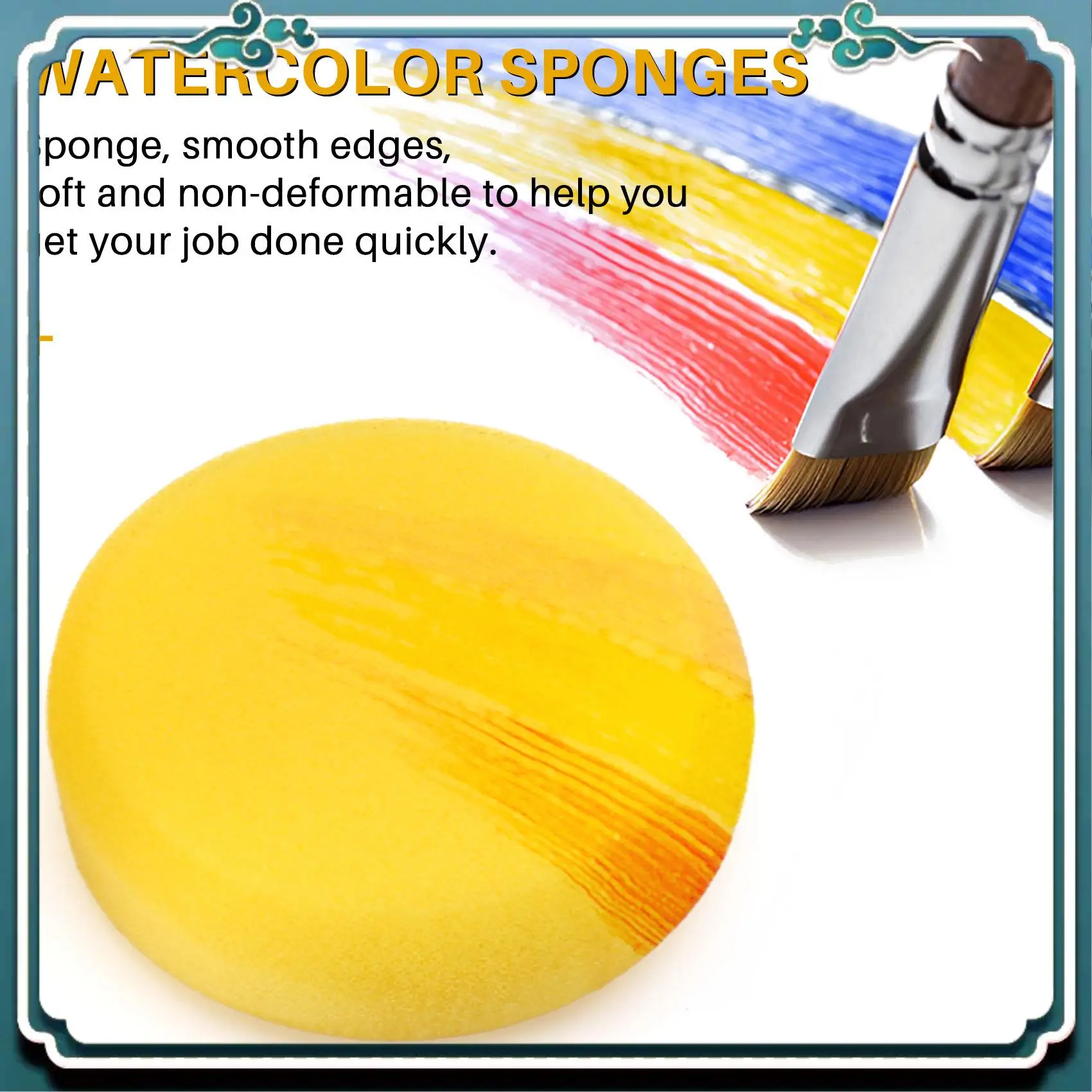 ABSK-25 Pcs Painting Sponge, Artist Sponge For Watercolor, Crafts, Pottery, Clay, Ceramics, Face Painting & Household Use