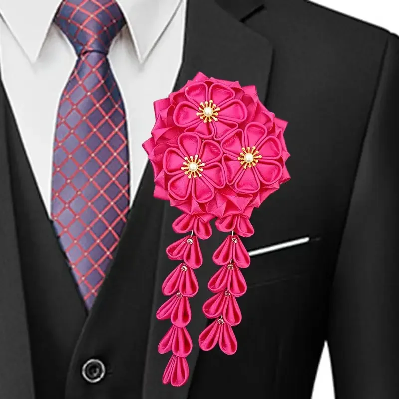 Nuevo traje Retro francés para hombre, broche con insignia de flor en el pecho, diseño Original, joyería hecha a mano, regalo, broche de accesorios de ropa Lolita