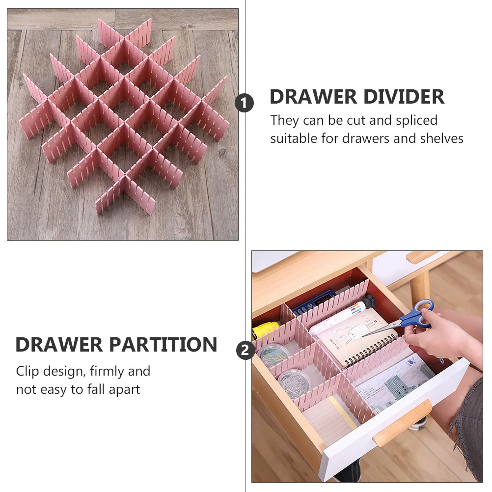 20個入り-キッチン引き出し仕切り-プラスチック製-調整可能-ディバイダー-収納オーガナイザー-クリップ-diy-組み合わせ式-セパレーター-引き出し仕切り