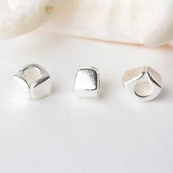 solid 925 sterling silver sector charm beads, spacer loose bead with 1.9mm hole jewelry diy components accessories