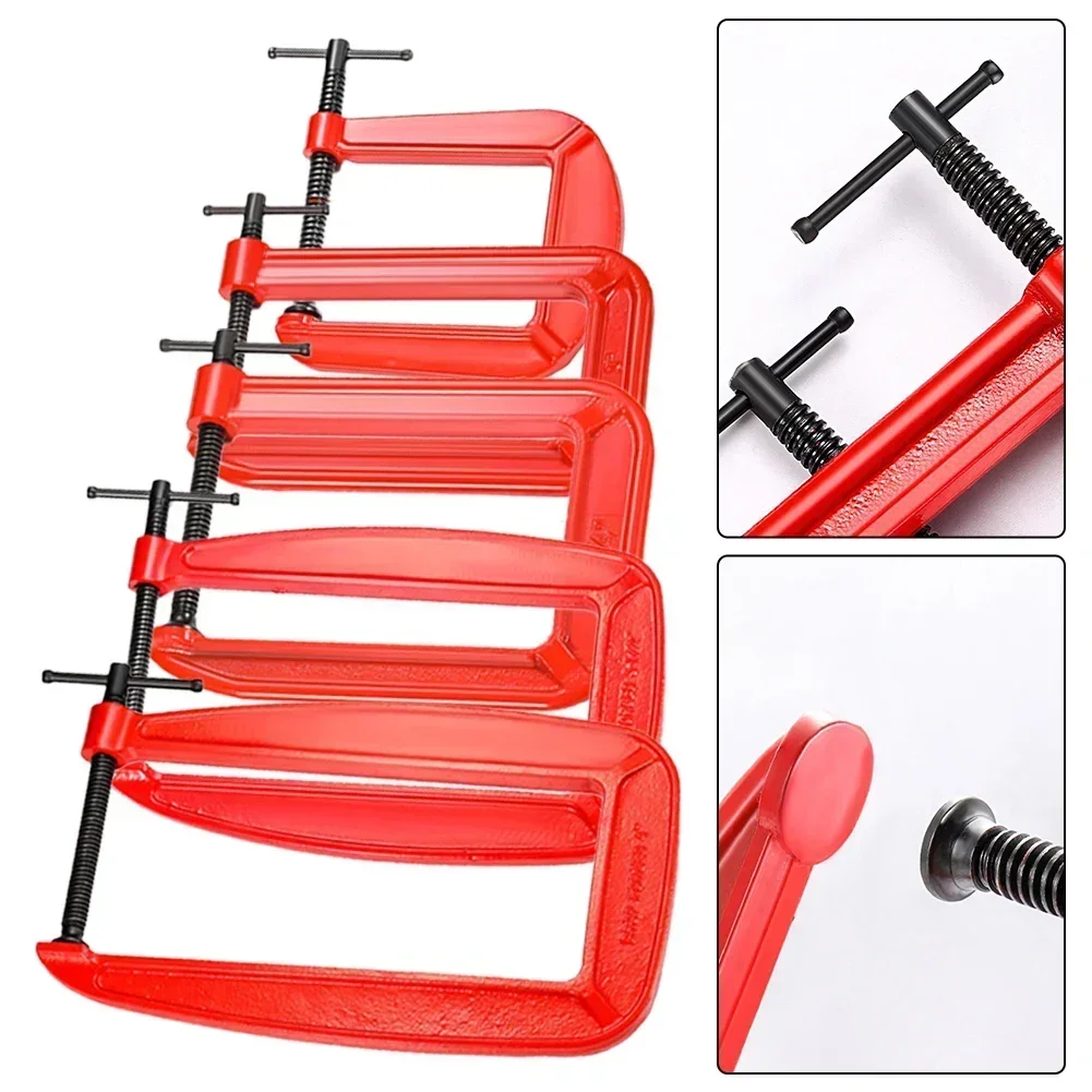 Heavy Duty G-Type Clamp with 110mm Jaw Opening and 305mm Throat Depth T-Bar Handle for Woodworking Metalwork and Clamping Tasks
