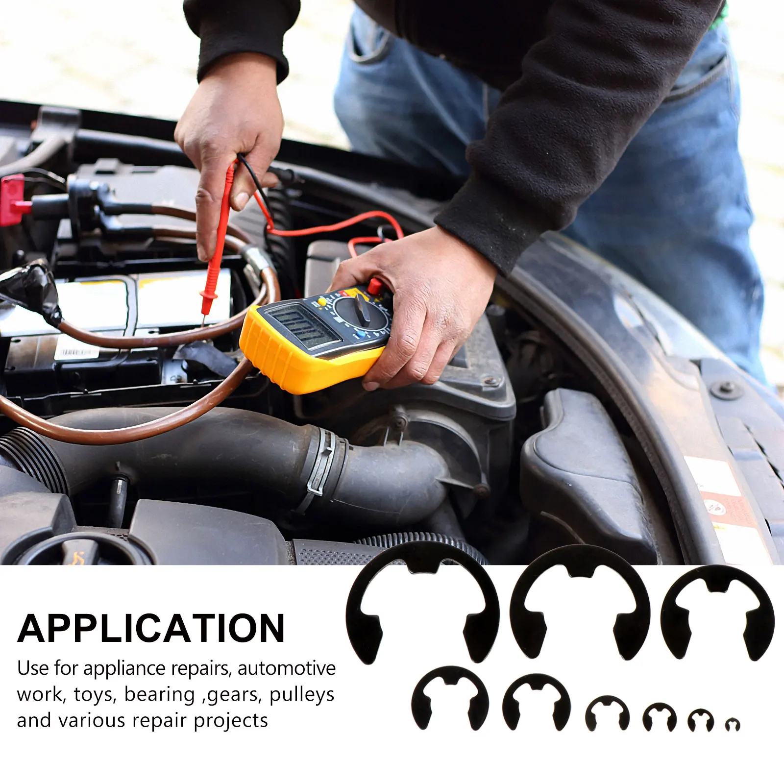 

328pcs Manganese Steel 1 5-22mm Snap Rings External Retaining Clips for Automotive Bearings Gears Pulleys