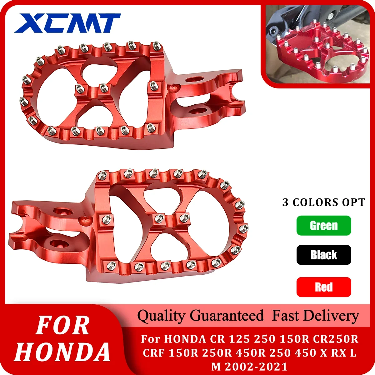 

Motorcycle CNC FootRest Footpegs Foot Pegs Pedals For HONDA CRF250R CRF450R CR125 CR250 CRF150R CRF250X CRF450X CRF250L CRF250M