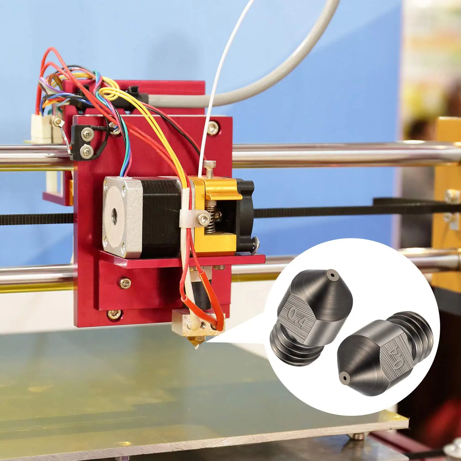 Creality Hartstahl-Düsen MK8 Düsen mit 5 Düsenreinigungswerkzeugen und Schraubenschlüssel für Ender 3/Ender 5/CR-10 3D-Druckerteile – Detail 6