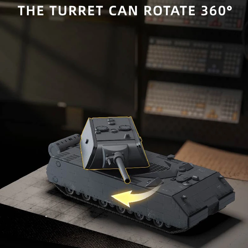 1:28 بانزر الثامن ماوس دبابات المعركة كتل نموذج WW2 كتل مجموعات ألعاب البناء للبنين الكبار الاطفال الهدايا مجموعات الطوب الفني #2