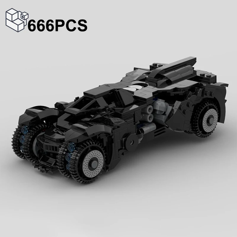 MOC 666PCS Arkham Night Batmobile Tank Tumbler Building Blocks Racing Sports Car Vehicle Assemble Bricks Toys Gifts For Boys Kid