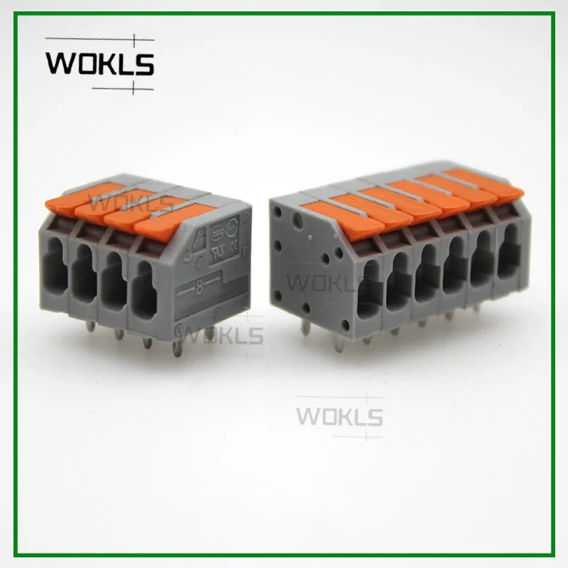 50Pcs/100PCS PCB terminal block DA803 2601 1.5 mm² spacing 3.5 mm pitch gray 2601-1102 3 4 5 6