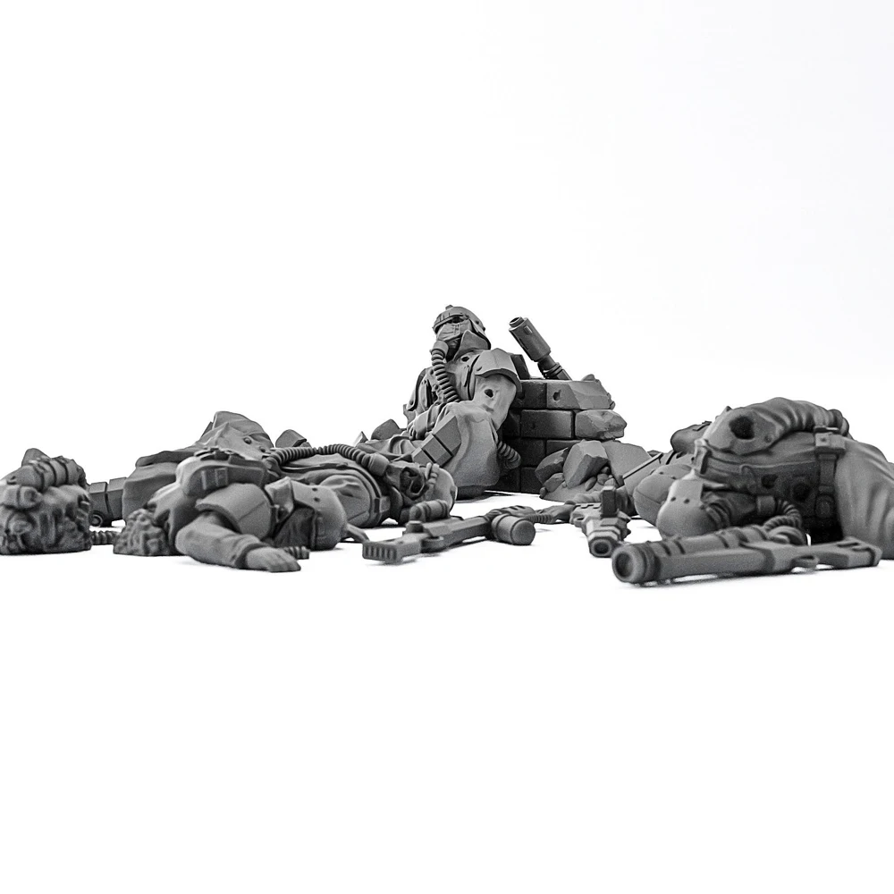 1/35 Resin Model Figure Kits GK , Five People，Military Theme，Unassembled And Unpainted,348C