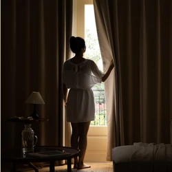 French Cream Style Bay Window Drape Bedroom Thick Full Blackout Curtain Hotel Soundproof Drapes Large Area Living Room Curtains
