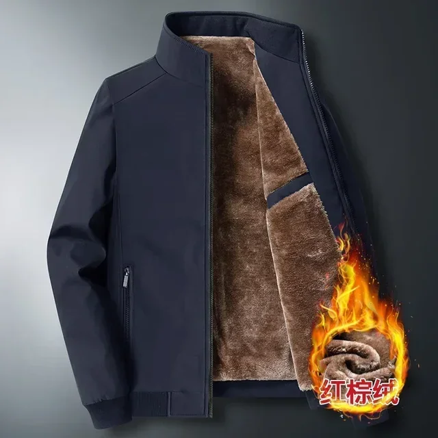 8xl 7Xlautumn Winter Fleece Dik Jasje Heren Warm Windjack Bontkraag Jas Mannelijk Merk Mode Winter Lamswol Parka