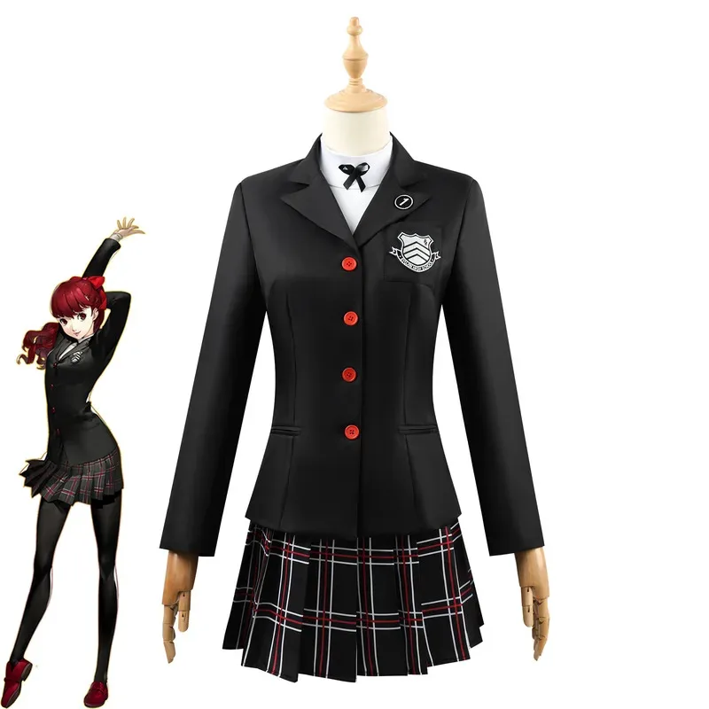 

COSda@Game P5 Amamiya Ren Kasumi Yoshizawa Cosplay Men Women School Uniform Unisex Halloween Suit Coat Party Black Uniform SetCO