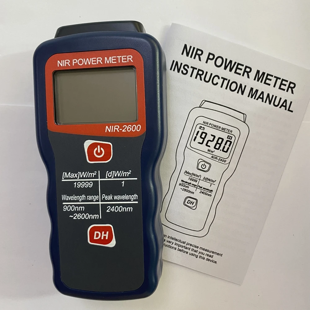 NIR Power Meter Wavelength 900nm-2600nm LCD Solar Infrared Irradiance Meter Sun Infrared Lamps Radiation Intensity 1-19999 W/m²