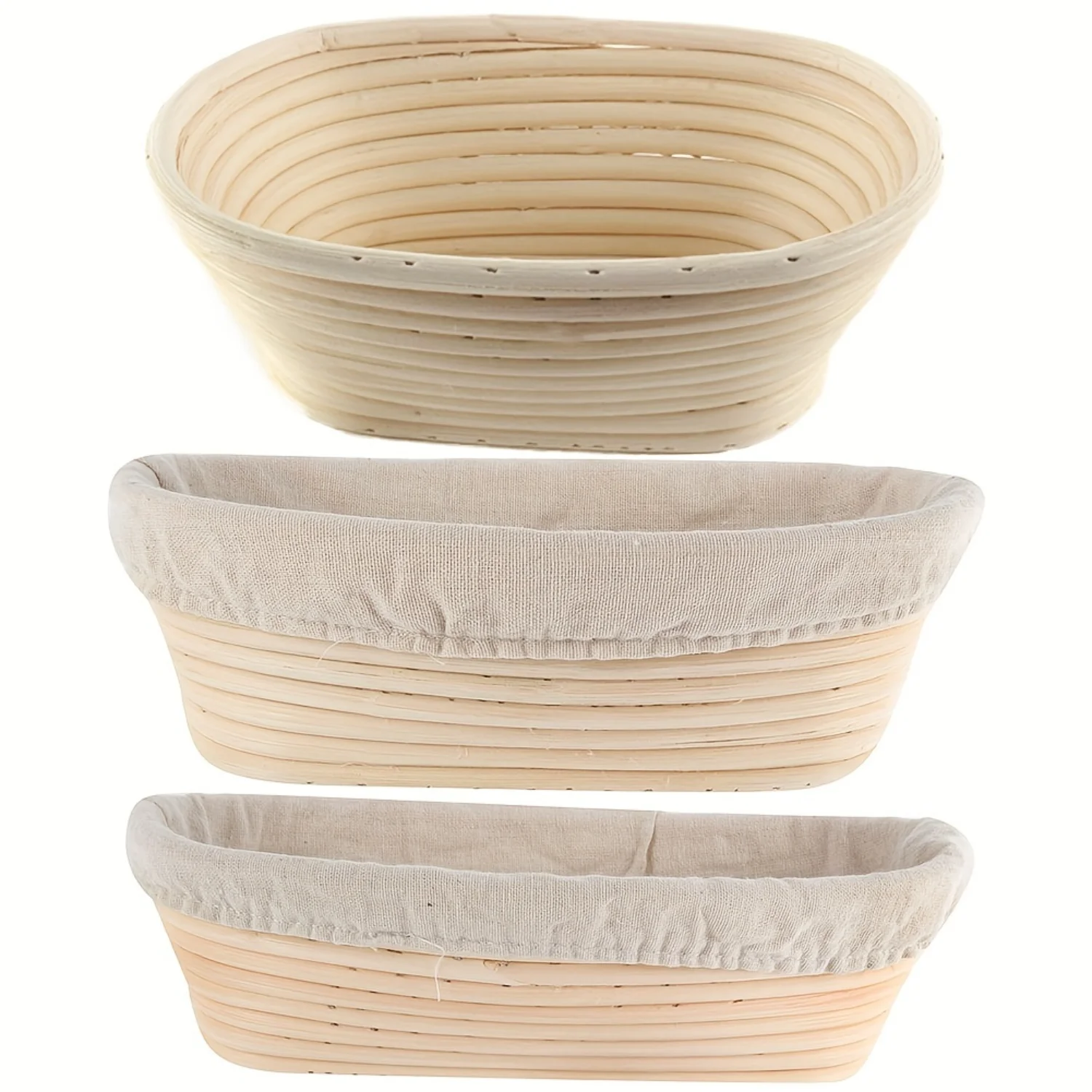 Bread Proofing Baskets Set of 2 10 inch Oval Shaped Dough Proofing Bowls w/Liners Perfect for Professional &  Sourdough Bread Ba