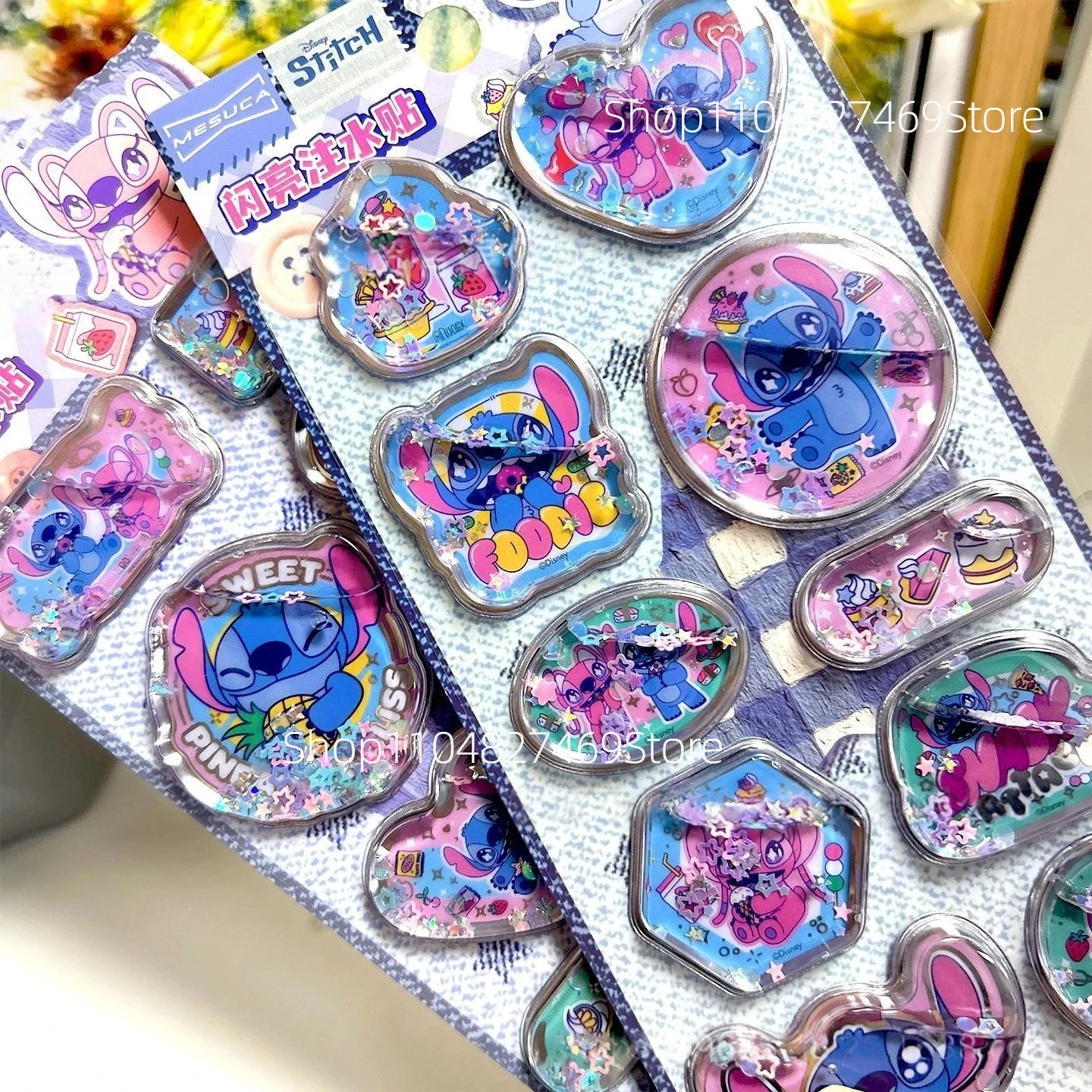 Cute Disney Stitch 3D Shake Stickers DIY Notebook Album Diary Handbook Decorationfor School Student Stationery Anime Sticker Toy