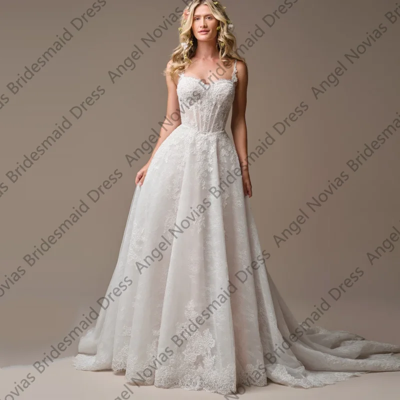 

Винтажные свадебные платья А-силуэта с кружевом и разрезом, свадебное платье с кружевными аппликациями, свадебное платье Vestidos De Novia boda