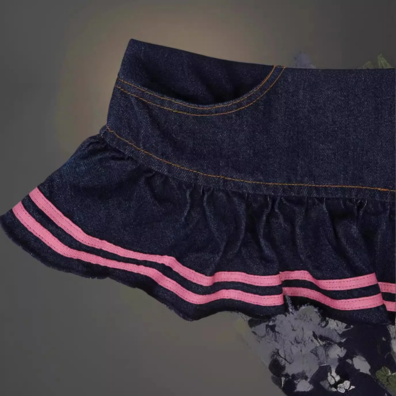 Preppy Style Lolita Kawaii Skirts Japanese Sweet Mini Women Harajuku Cute Ball Gown Denim Skater Y2K High Waist Lace Cake Skirts