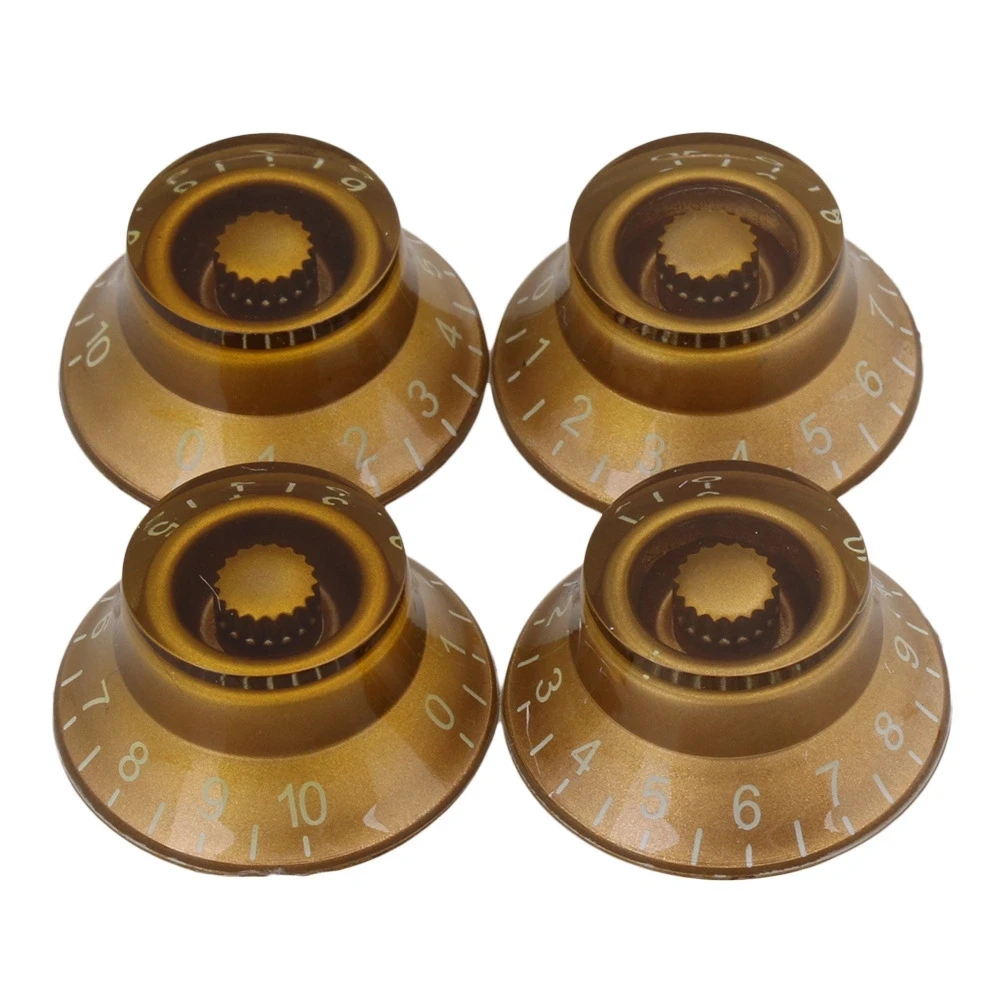 4 x Top Hat Speed Control Knobs For Electric Guitar GOLD