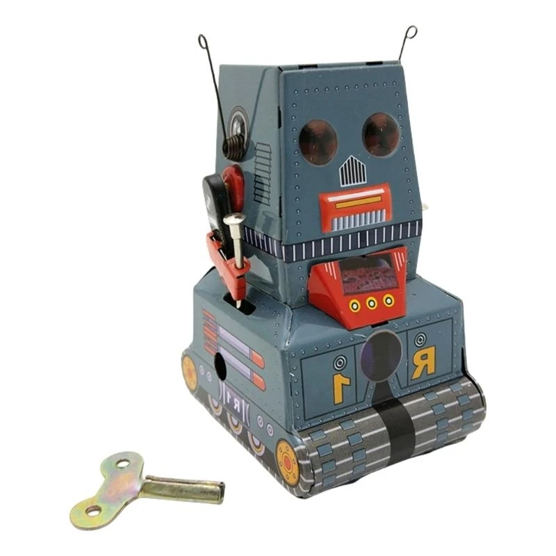 

Весенний робот, весенняя игрушка, настольная декоративная заводная фигурка, игрушка из жести, игрушка для взрослых, модель для