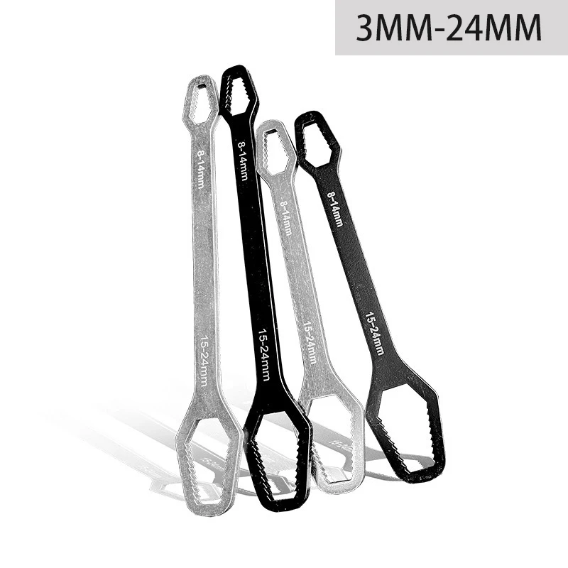 3-24mm Universal Torx Wrench Board Adjustable Double-head Torx Spanner Self-tightening Glasses Wrench Multi-purpose Hand Tool