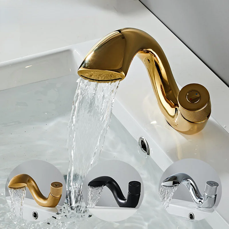 

Bathroom Faucet Sink Brass Wash Basin Single Handle Faucets Hot&Cold Mixer Water Tap