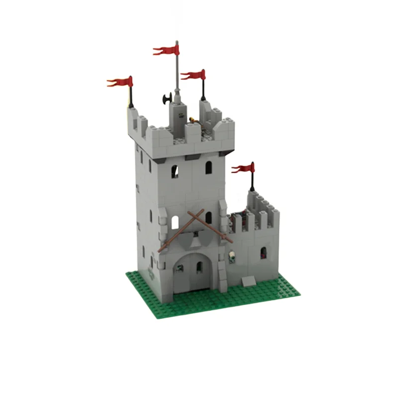 368pcs MOC Watch Tower Alternative Build King Castle Medieval Fortress Model Building Blocks Module Diorama Figure Pro Toy Gift