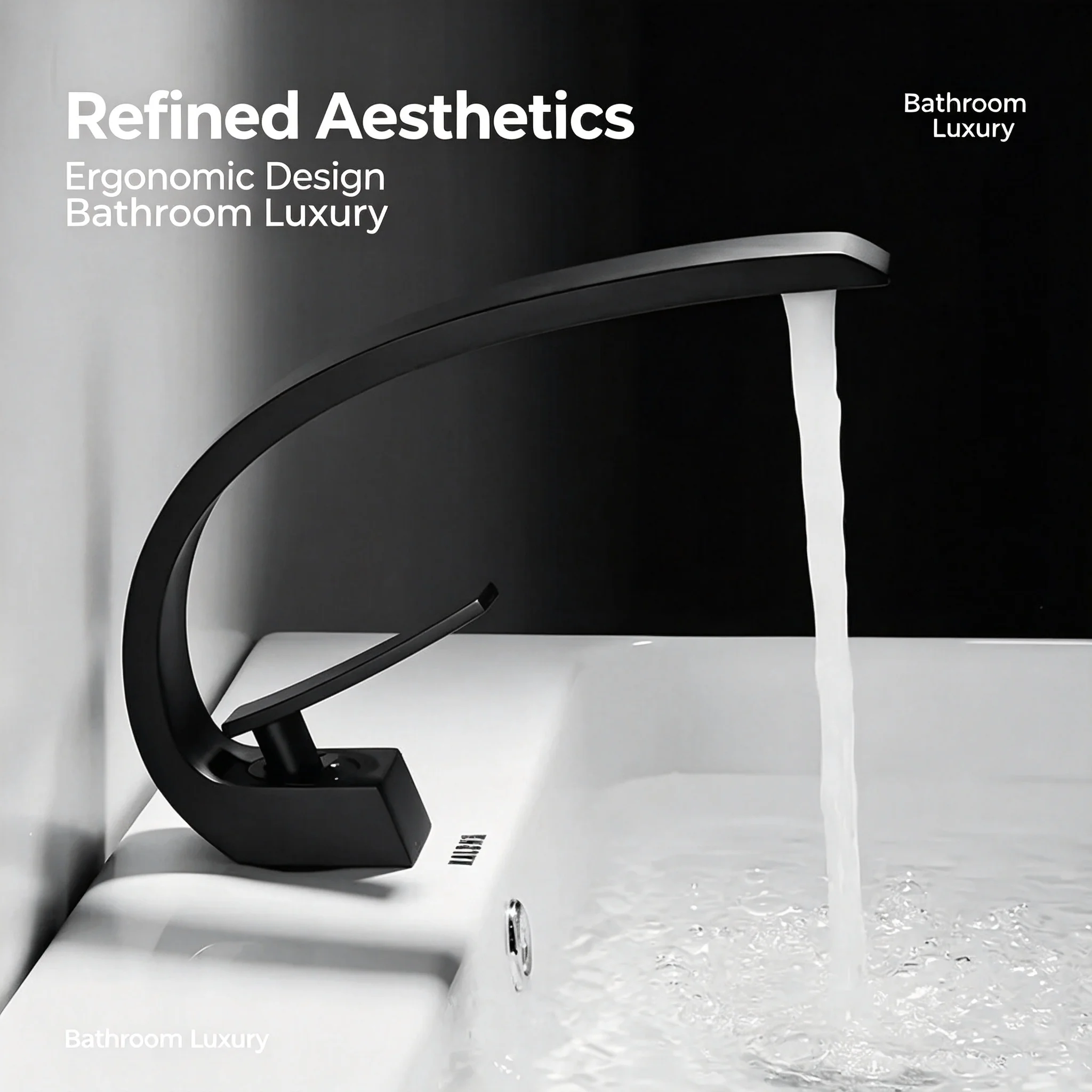 

Luxury washbasin faucet, bathroom hot and cold water, high-end hotel style waterfall artistic creative faucet ﻿