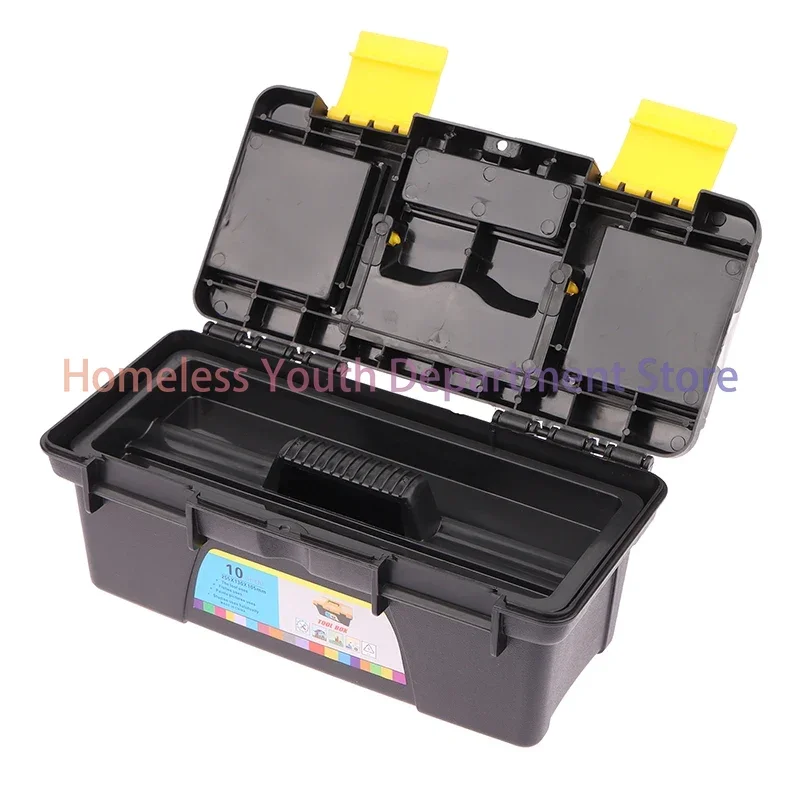 Two-Layer Tool Storage Box Mini Accessories Storage Box with Handle Portable Tool Organizer 10 Inch Household Hardware