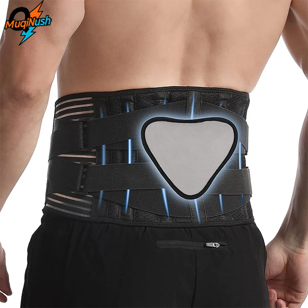 

MuqiNush Adjustable Lumbar Support Belt Double Pull Back Waist Orthopedic Corset Decompression back Pain Relief Tighten Abdomen