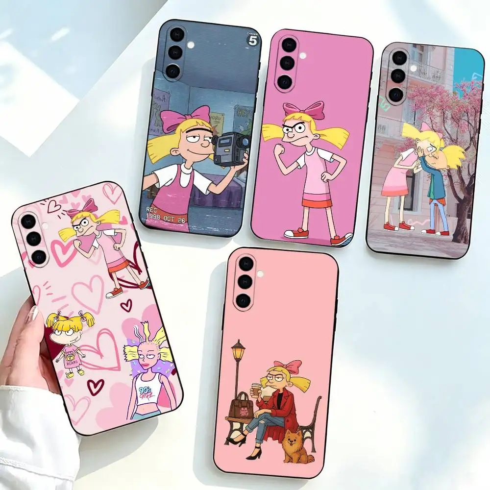 Hey Arnold-d Phone Case Black Silicone Soft For Samsung Galaxy A73,A72,A71,A70,A53,A52,A51