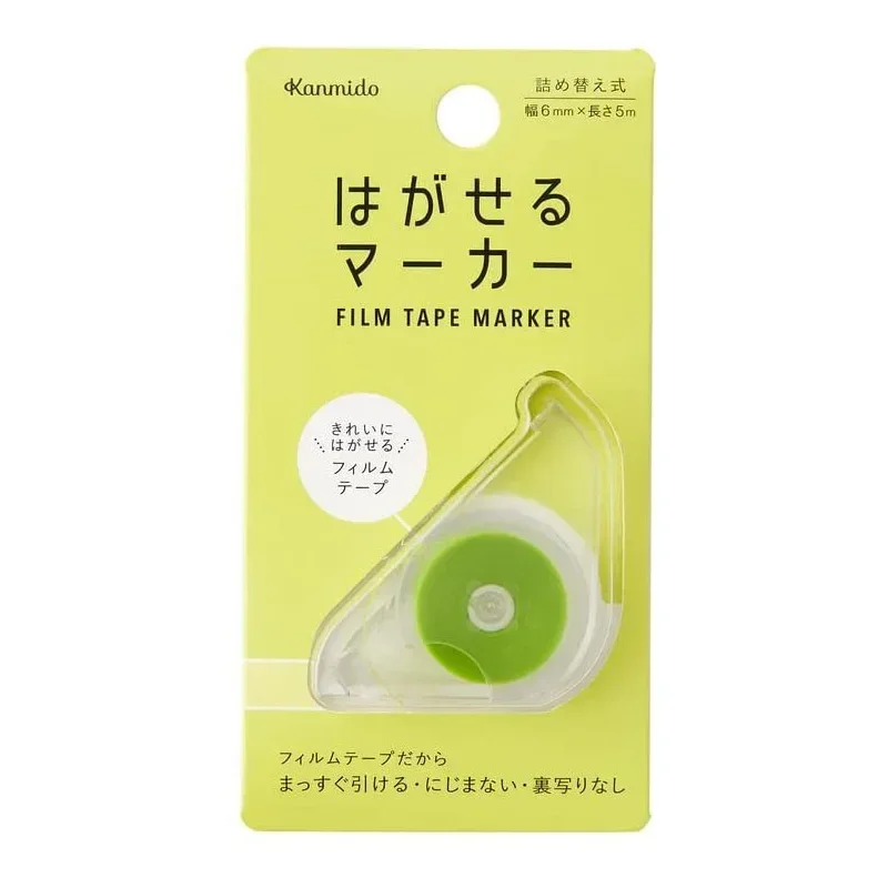 New Arrivals Japan Kanmido Peelable Fluorescent Label Stickers MARKER Tape Type Color Transparent Note Stickers Replaceable Core